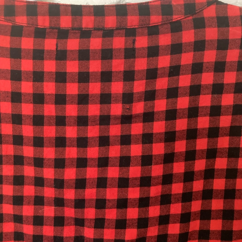 Calvin Klein Jeans Button Down Red Black Plaid Shirt Top Women’s Small - Picture 6 of 10